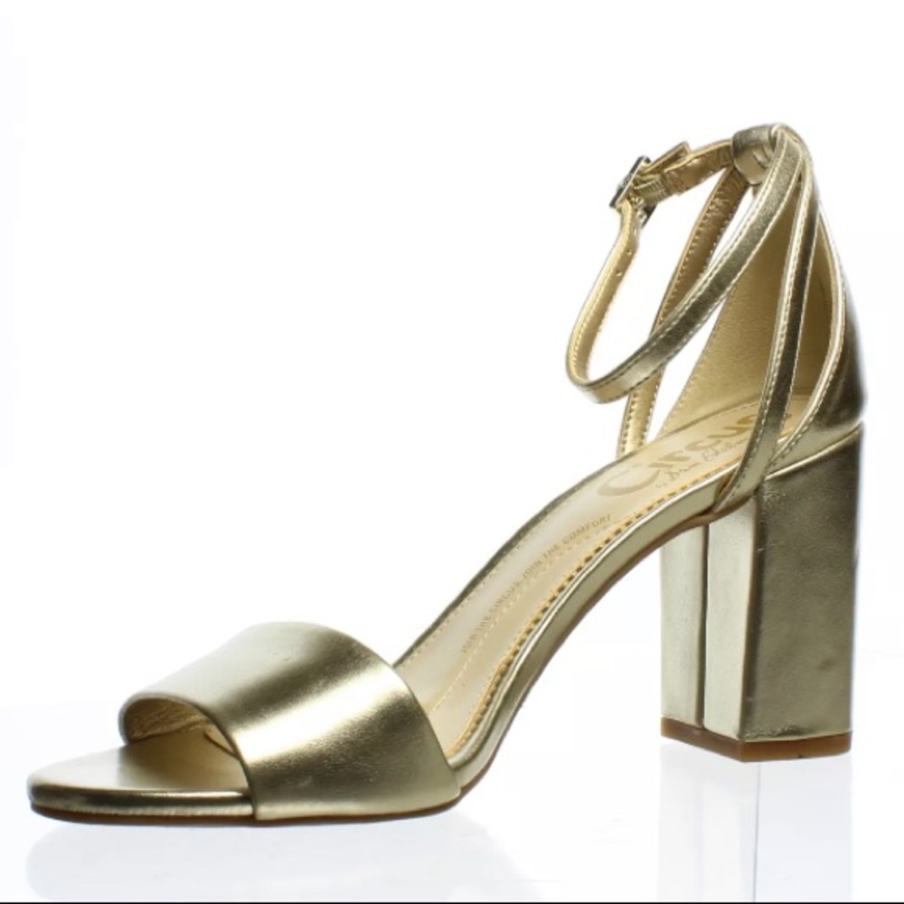 Circus by Sam Edelman brushed gold block heel 10.